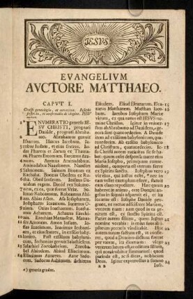 3-38, Evangelium Auctore Matthaeo