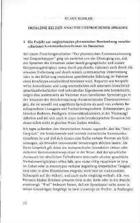 Probleme bei der Analyse gesprochener Sprache