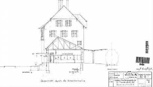 Freudenstadt Hbf: Querschnitt durch die Schalterhalle Empfangsgeb.
