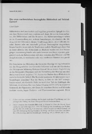 Die erste nachweisbare herzogliche Bibliothek auf Schloß Gottorf