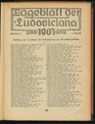 Tageblatt der Ludoviciana