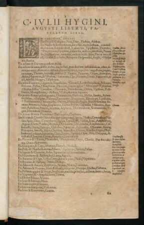 C. Iulii Hygini, Augusti Liberti, Fabularum Liber