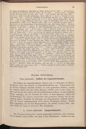 A. Arteria pulmonalis. Lungenschlagader.