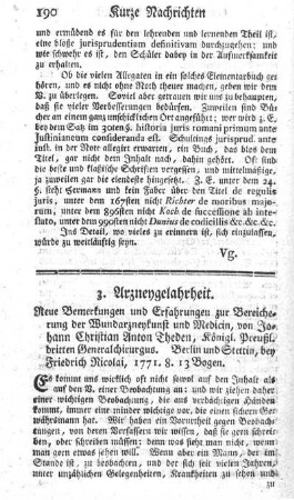 Neue Bemerkungen und Erfahrungen zur Bereicherung der Wundarzneykunst und Medicin.