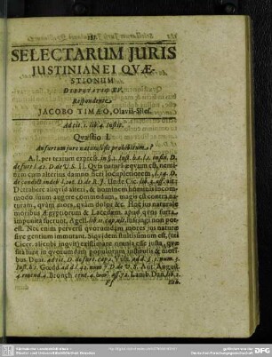Disputatio XV. Respondente Jacobo Timaeo