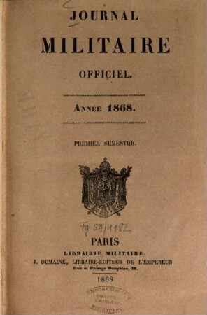 Journal militaire officiel, 1868,1