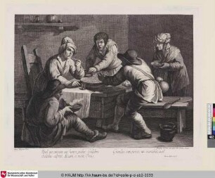 Quid [v]ici possunt, aut horrca quidue Calabris [Bauern bei einer Mahlzeit]
