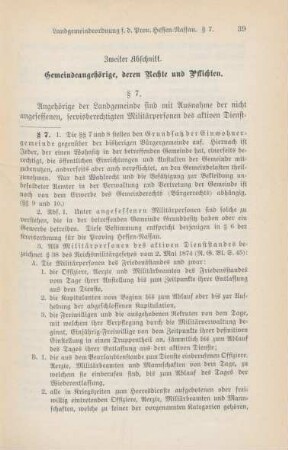 Zweiter Abschnitt. Gemeindeangehörige, deren Rechte und Pflichten