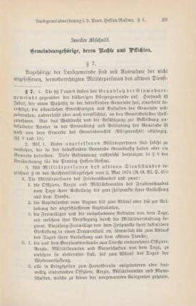 Zweiter Abschnitt. Gemeindeangehörige, deren Rechte und Pflichten