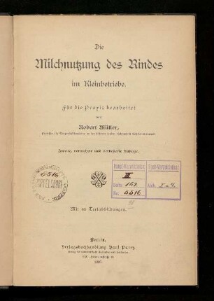 Die Milchnutzung des Rindes im Kleinbetriebe