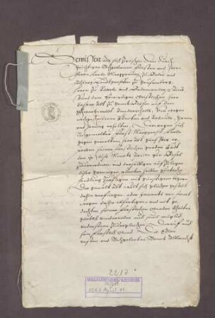 Vertrag zwischen Markgraf Karl II. von Baden-Durlach und dem Abt Caspar von St. Blasien wegen verschiedener Beschwerden