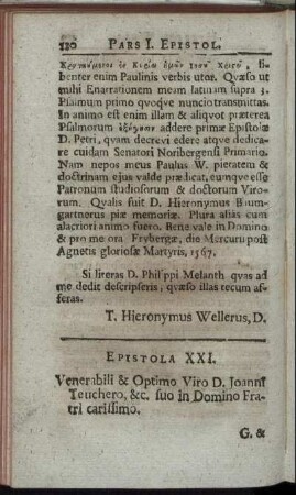 Epistola XXI. - XXXI.