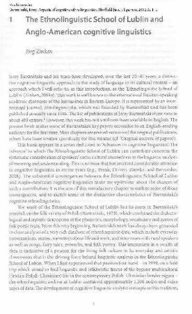 The ethnolinguistic school of Lublin and Anglo-American cognitive linguistics