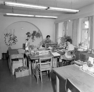 Roßwein, Stadtbadstraße 22/24. VEB Famos. Produktionsraum (Teilansicht)