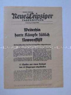 Extrablatt der "Neuen Leipziger Tageszeitung" u.a. über den italenischen Luftangriff auf die nordafrikanische Küste