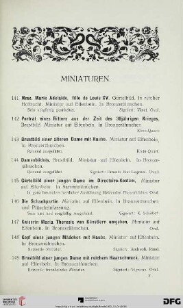 Miniaturen (Nr. 141-171)