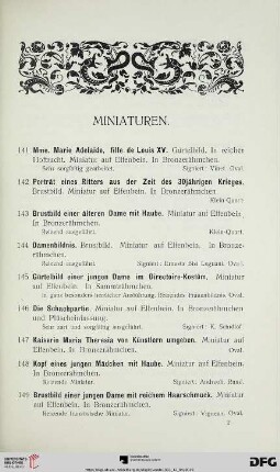 Miniaturen (Nr. 141-171)