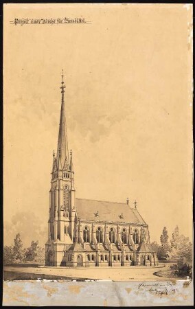 Kirche, Hamburg-Eimsbüttel: Perspektivische Ansicht