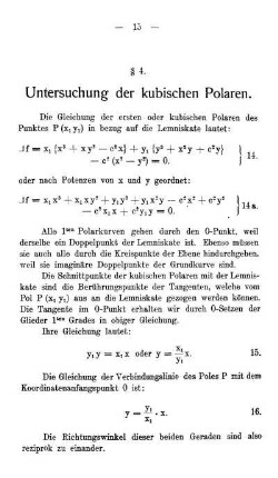 § 4. Untersuchung der kubischen Polaren.