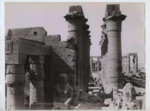 Tempel von Luxor, Luxor (Theben-Ost): Ansicht, Säulengang und Erster Hof des Amenophis III.