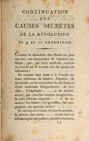 Causes secrètes de la révolution du 9 au 10 Thermidor, 2. Continuation des causes secrètes etc. - 71 S.