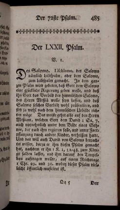 Der LXXII. Psalm.