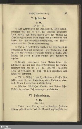 Ausführungsverordnung. V. Heilquellen