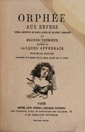 Orphée aux enfers : opéra bouffon en deux actes et quatre tableaux
