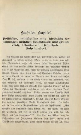 Sechstes Kapitel. Politische, militärische und kirchliche Beziehungen zwischen Deutschland und Frankreich, besonders im sechzehnten Jahrhundert