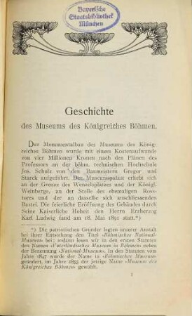 Führer durch die Sammlungen des Museums des Königreiches Böhmen in Prag