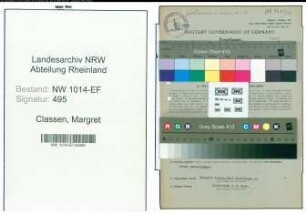 Entnazifizierung Margret Classen , geb. 28.06.1913 (Musiklehrerin)