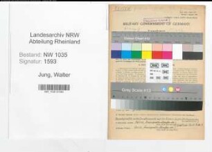 Entnazifizierung Walter Jung , geb. 12.03.1903 (Angestellter)