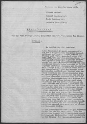 Neuneck mit Böffingen und Unteriflingen: Pfarrbericht 1936