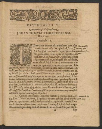 Disputatio VI. Authore et Respondente Johanne Mylio ...