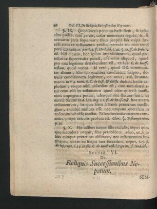 Sectio VI. De Reliquis Successionibus Nepotum.