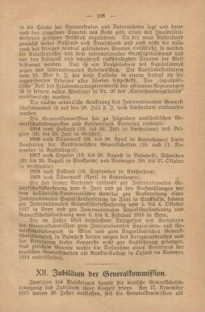 XII. Jubiläum der Generalkommission.