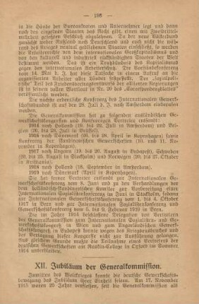 XII. Jubiläum der Generalkommission.
