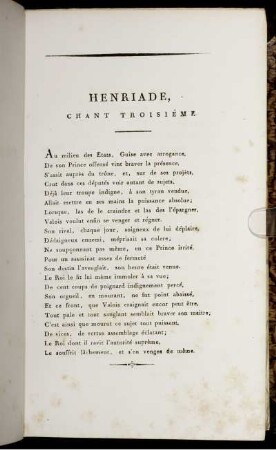 Henriade, Chant Troisiéme.