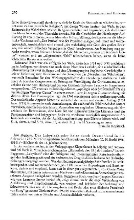 Baggesen, Jens :: Das Labyrinth oder Reise durch Deutschland in die Schweiz 1789, (Bibliothek des 18. Jahrhunderts) : München, Beck, 1986