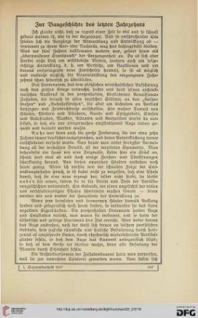 Zur Baugeschichte des letzten Jahrzehnts
