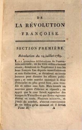 De la Révolution françoise. 2 (1797)