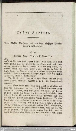 Erstes Kapitel. Vom Messen überhaupt und den dazu nöthigen Vorrichtungen insbesondere