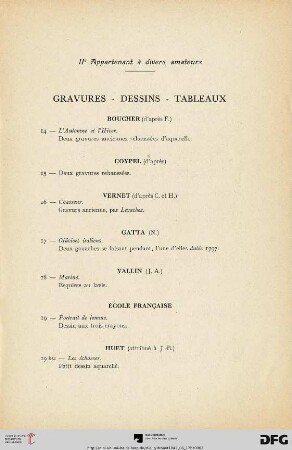 Gravures - Dessins Tableaux (Nr. 14-26bis)