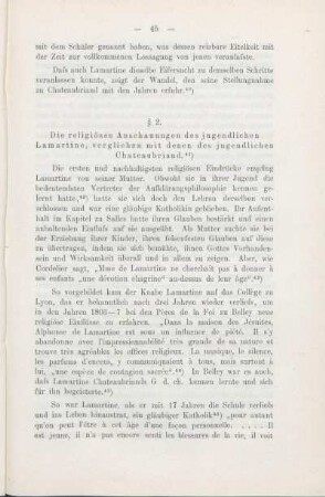 § 2. Die religiösen Anschauungen des jugendlichen Lamartine, verglichen mit denen des jugendlichen Chateaubriand.