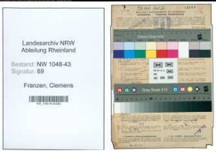 Entnazifizierung Clemens Franzen , geb. 10.10.1877 ()