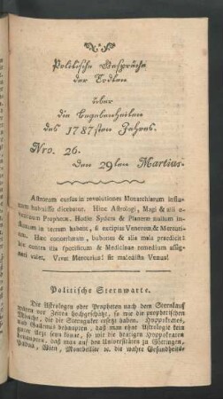 Nro. 26. den 29ten Martius