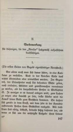 II. Vorbemerkung für diejenigen, die den "Revisor" sachgemäß aufzuführen beabsichtigen