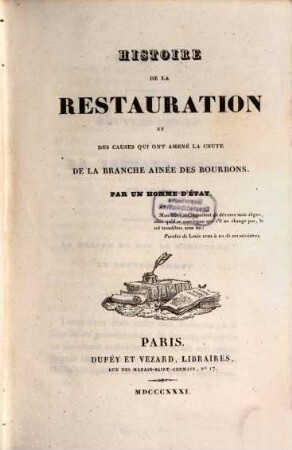 Histoire de la restauration et des causes qui ont amené la chute de la branche ainée des Bourbons, 2