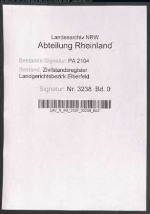 Geburtsregister Merscheid