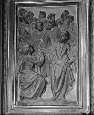 Altar, Detail: Schlüsselübergabe an Petrus
